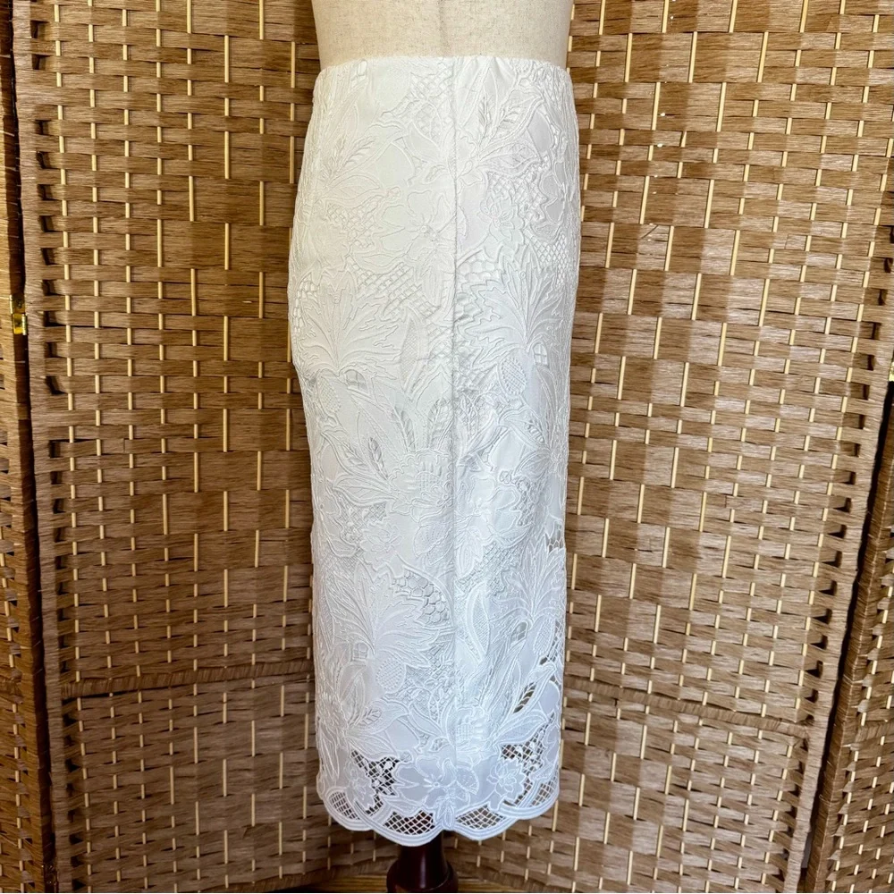 Luxe Kobi Halperin Nala white lace pencil skirt 8 - Picture 5 of 12